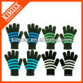 2014 Los guantes rayados mágicos de acrílico de encargo más nuevos del knit de la manera